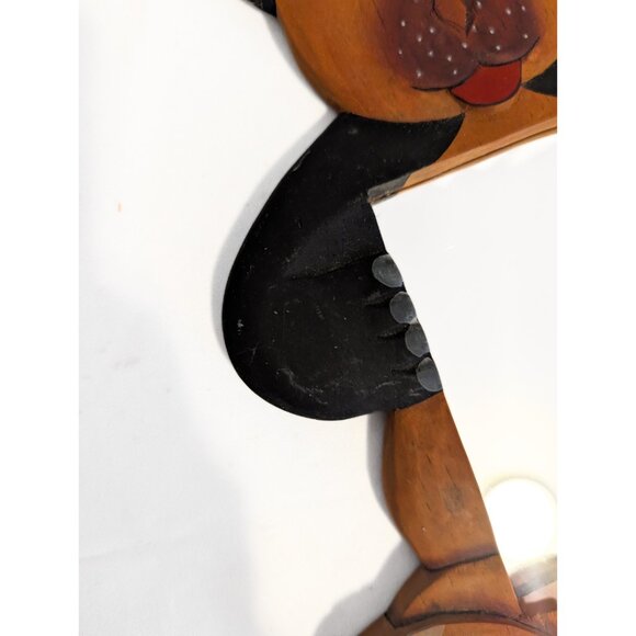 Vintage Handmade Wooden Bear Small Mirror Small 9.5"x7.5" OOAK MCM Retro - Picture 5 of 7